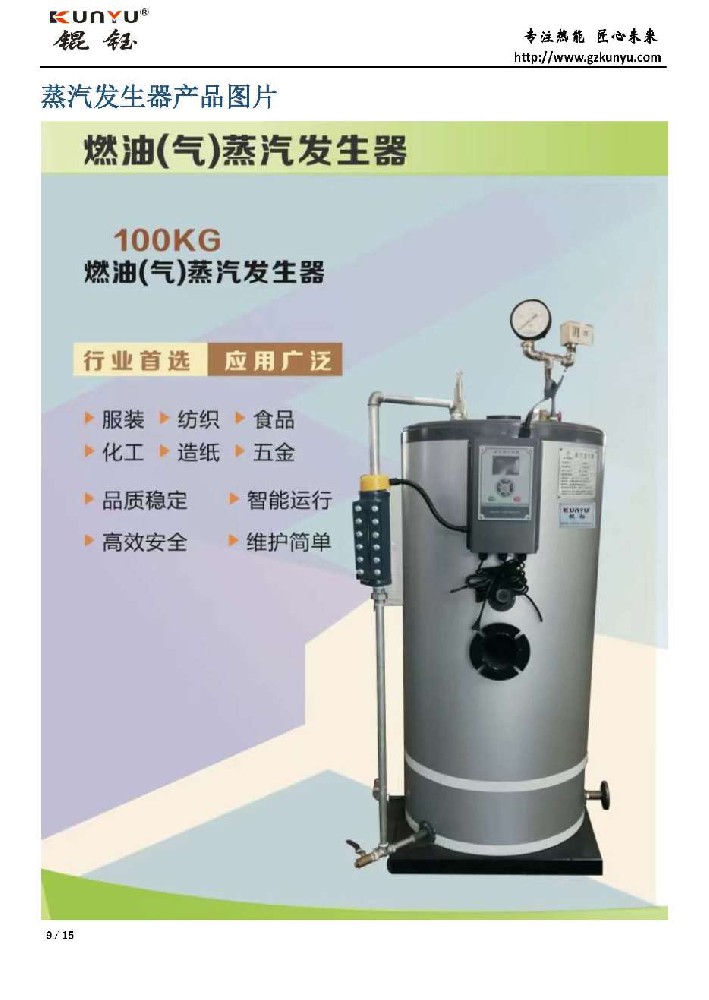 立式100kg燃氣燃油蒸汽發生器